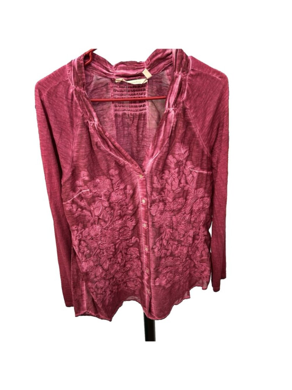 Soft Surroundings Magenta Pink Magnifico Embroidered Top Size XS Boho Floral - Picture 4 of 14